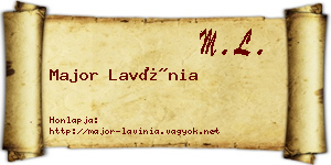 Major Lavínia névjegykártya